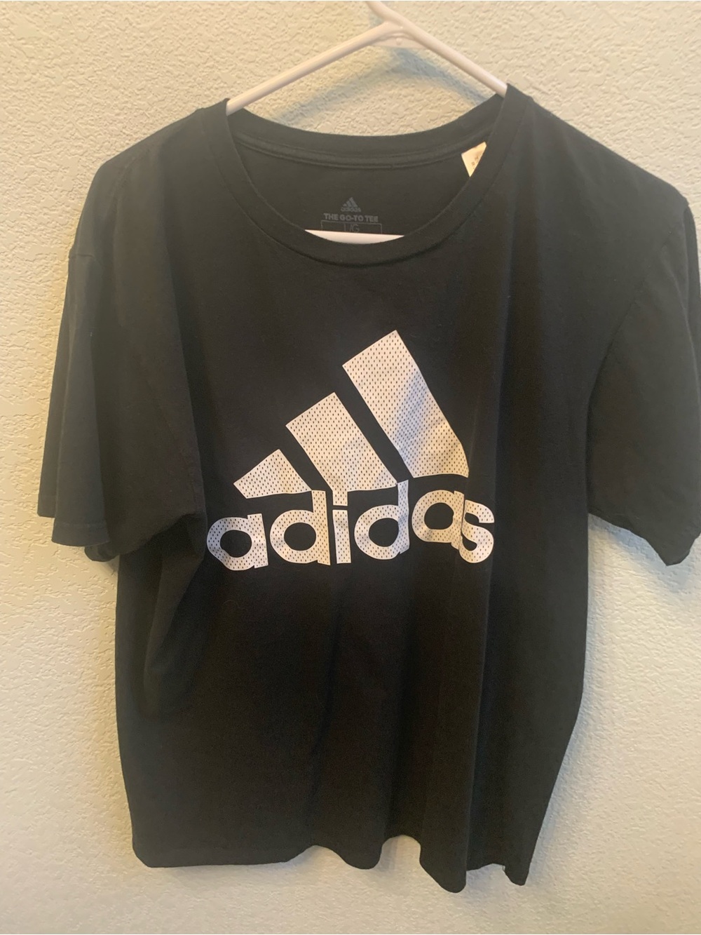 adidas Black Short-Sleeve Tee with White Logo